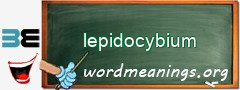 WordMeaning blackboard for lepidocybium